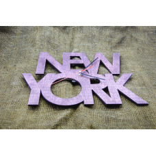 Часы настенные из фанеры "New York words" любого цвета