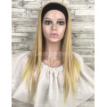 Парик блонд длинный прямой с повязкой резинкой женский для женщин 60см из искусственных волос