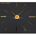 Часы настенные Золотые часовой механизм цифры стрелки с полосками и словами , стрелки 30 см цвет - зеркало золото