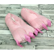 Тапки для пижамы кигуруми лапы с когтями розовые размер 35-39