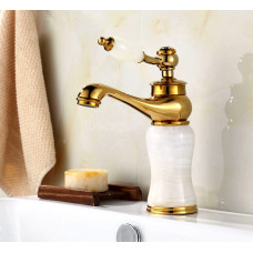 Смеситель белый кран золотой цвет ретро для ванной нефрит античный винтажный