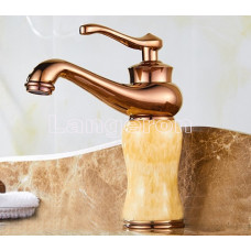 Смеситель бежевый кран бронзовый медный цвет ретро для ванной нефрит античный винтажный 20см