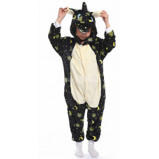 Кигуруми единорог черный лунный пижама для детей мальчиков и девочек на рост 105-120