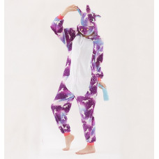 Пижама Единорог фиолетовый с белыми единорогами L на рост 165-175 кигуруми