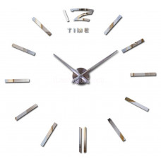 Настенные объемные часы до 100см с полосками Серебро diy сделай сам Art Clock 3d большие