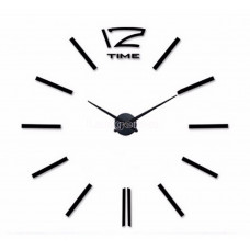 Настенные объемные часы до 1м с полосками diy сделай сам Art Clock 3d большие черные