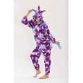 Пижама Единорог фиолетовый с белыми единорогами на молнии S на рост 145-150 кигуруми