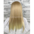 Парик блонд длинный прямой с повязкой резинкой женский для женщин 60см из искусственных волос