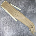 Накладной хвост блонд ровный №18/613 на ленте шиньон термо искусственный прямой