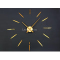 Часы настенные Золотые часовой механизм цифры стрелки с полосками и словами , стрелки 30 см цвет - зеркало золото
