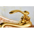 Смеситель бежевый кран золотой цвет ретро для ванной нефрит античный винтажный 20см