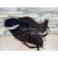 Волосы полупарик каштановый прямые термостойкие с обручем накладка из волос 40см