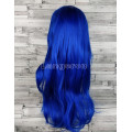 Парик синий ровный 70см стрижка каскад искусственные волосы аниме косплей cosplay
