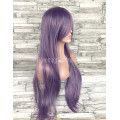 Парик фиолетовый прямой 80см искусственные волосы аниме карнавальный косплей cosplay прямой ровный