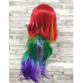 Парик разноцветный прямой 70см искусственный little pony карнавальный rainbow dash радуга дэш
