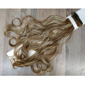 Волосы на заколках набор коричневый с блондом 6H613 мелирование  волнистые трессы из 6 тресс 16 клипс