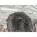 Накладка из натуральных волос коричневый с челкой имитация роста волос 23см