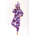 Пижама Единорог фиолетовый с белыми единорогами на молнии S на рост 145-150 кигуруми