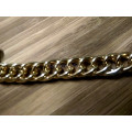 Цепочка-ручка для сумки  120 см 10мм цвет золото  двойное плетение с карабинами 140г