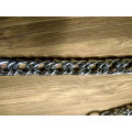 Цепочка-ручка для сумки  120 см 10мм цвет серебро  двойное плетение  с карабинами